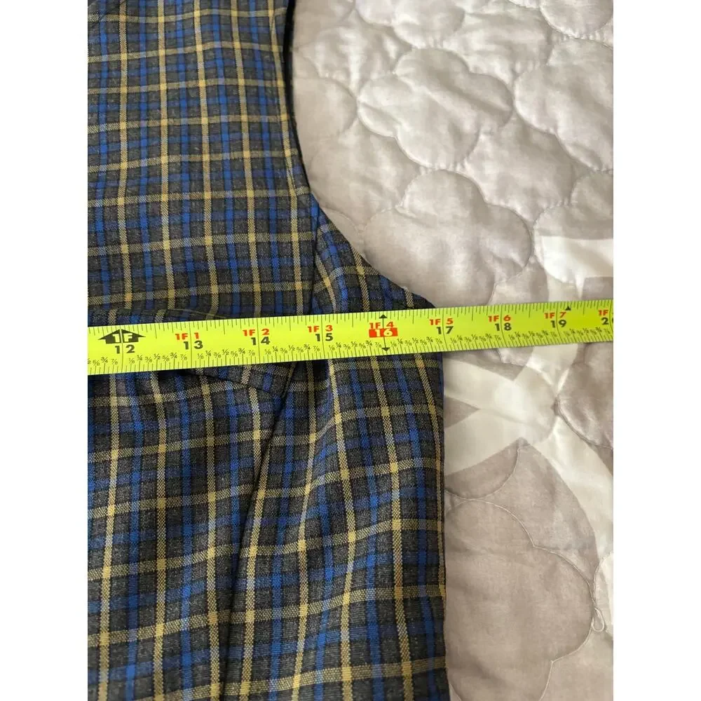 Vintage J. Crew Plaid Shift Dress Sleeveles Preppy Mod 90s